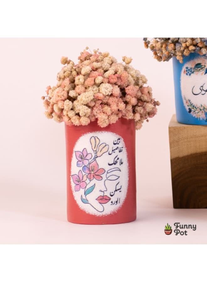 بوت بيبي فلاور ابدي - مزين بزهور البيبي فلاور المجففة الطبيعية - أحمر - 12*6 سم