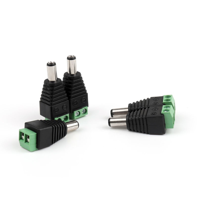 Areyourshop 10 Pcs 5.5mm x 2.5mm CCTV Camera DC Power Male Jack Connectors - Image 2