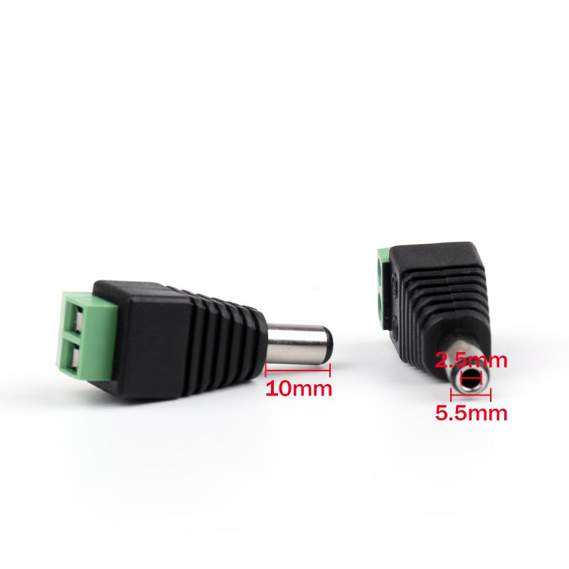 Areyourshop 10 Pcs 5.5mm x 2.5mm CCTV Camera DC Power Male Jack Connectors - Image 3