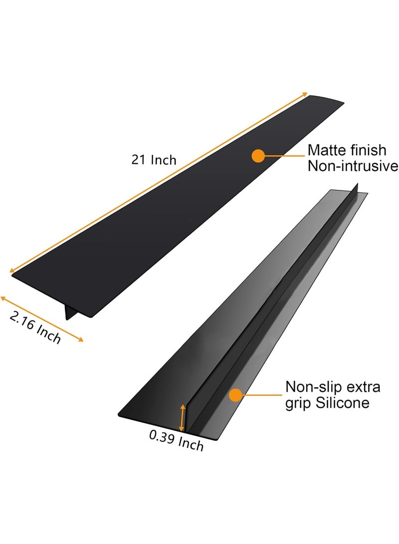 Kitchen Silicone Stove Counter Gap Cover, Easy Clean Heat Resistant Wide & Long Gap Filler, Seals Spills Between Counter, Stovetop, Oven, Washer & Dryer, Set of 2 (25 Inches, Black) - Image 5