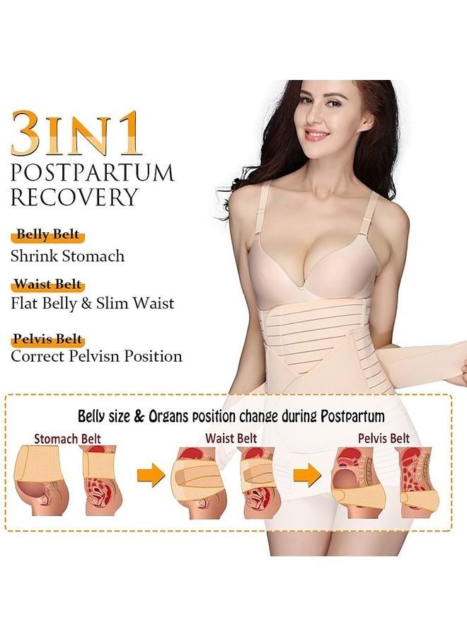 3 in 1 Postpartum Support Recovery Belly Wrap Waist/Pelvis Belt For Women (XL)