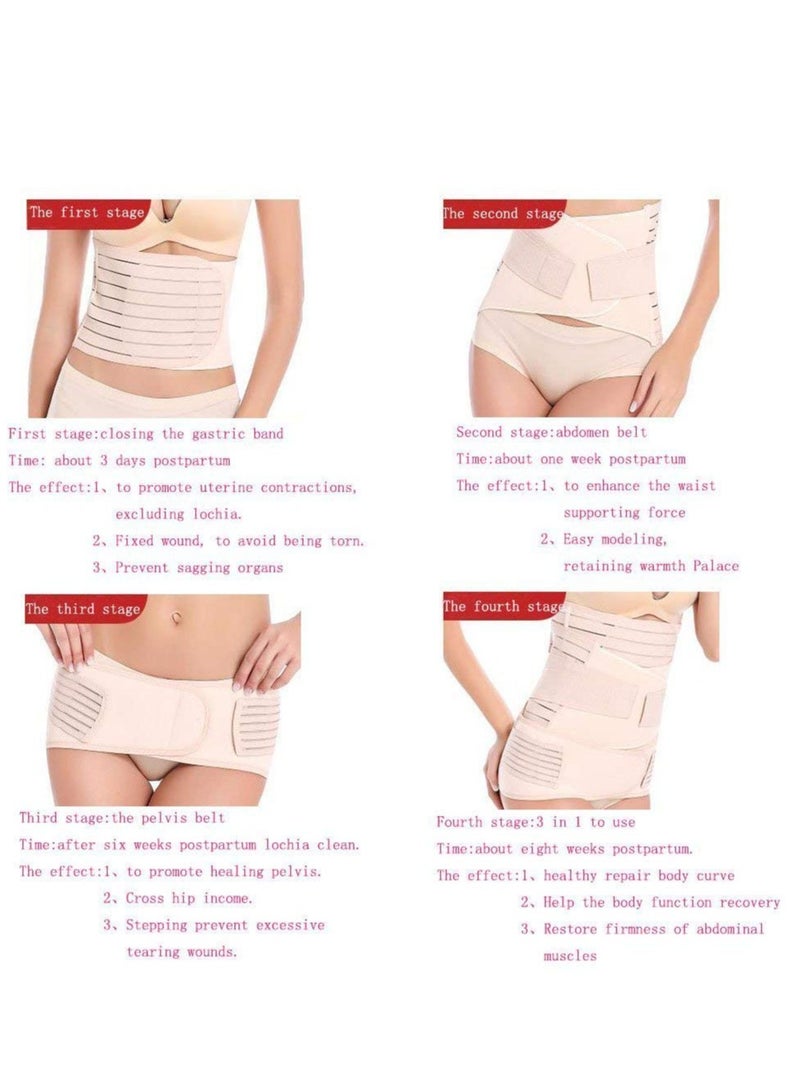 3 in 1 Postpartum Support Recovery Belly Wrap Waist/Pelvis Belt For Women (XL)