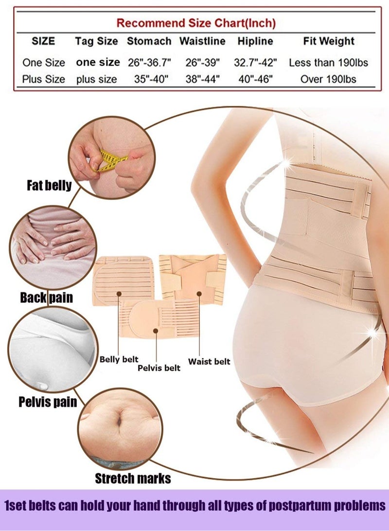 3 in 1 Postpartum Support Recovery Belly Wrap Waist/Pelvis Belt For Women (XL)