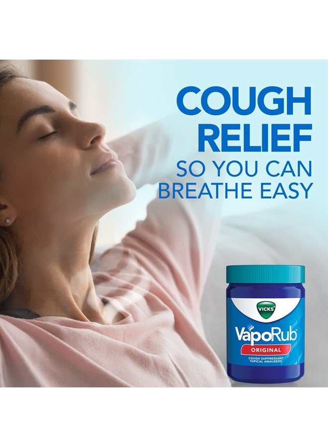 Vicks فابوراب، مرهم للصدر، تخفيف من السعال، البرد، الآلام، والأوجاع مع بخار فيكس الطبي الأصلي، مثبط سعال موضعي، 1.76 أونصة (عبوة من 3) - Image 3