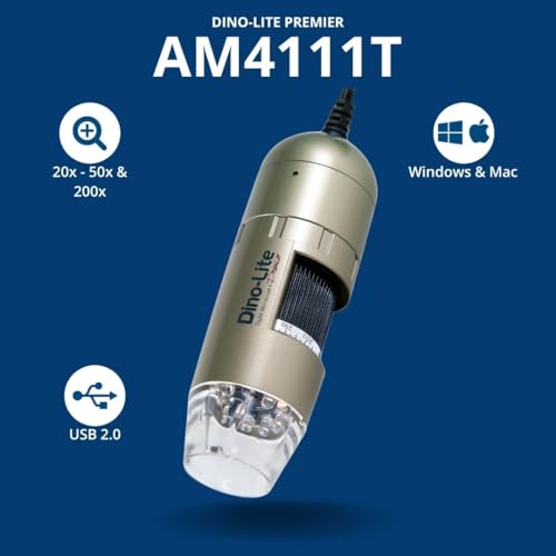 Dino-Lite USB Digital Microscope AM4111T - 1.3MP, 20x - 50x, 200x Optical Magnification, Microtouch, Windows/Mac Software Included - Image 2