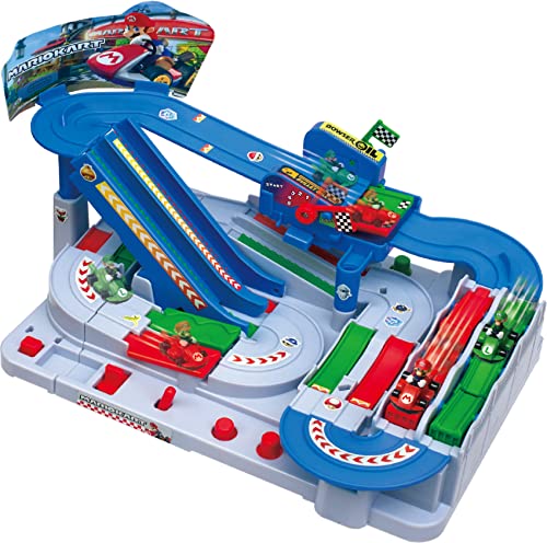 EPOCH Games Mario Kart Racing Deluxe Super Mario Vehicle Obstacle Course with Mario and Luigi Kart Figures for Ages 5 - Image 1