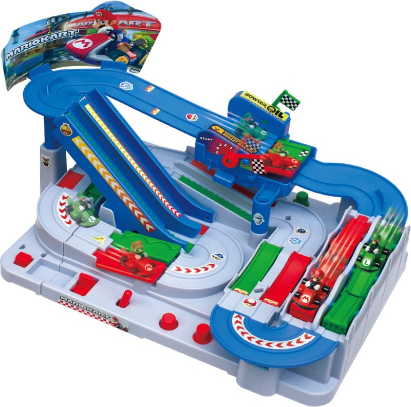 EPOCH Games Mario Kart Racing Deluxe Super Mario Vehicle Obstacle Course with Mario and Luigi Kart Figures for Ages 5 - Image 4