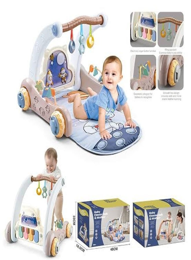 Richtots Premium 4 In 1 Baby Playmat & Push Learning Walker, Infant Play Piano Gym Activity Center With Walkers, Learning Walking Stroller, Tummy Time Play Mat, Baby Walker Fitness Rack With Musical Keyboard And Toys - Image 4