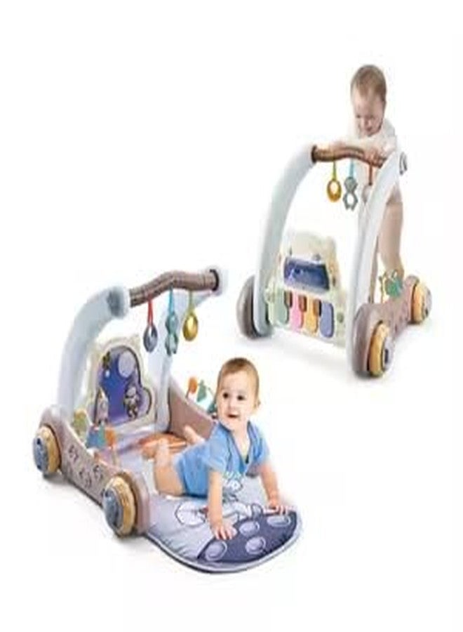 Richtots Premium 4 In 1 Baby Playmat & Push Learning Walker, Infant Play Piano Gym Activity Center With Walkers, Learning Walking Stroller, Tummy Time Play Mat, Baby Walker Fitness Rack With Musical Keyboard And Toys - Image 1