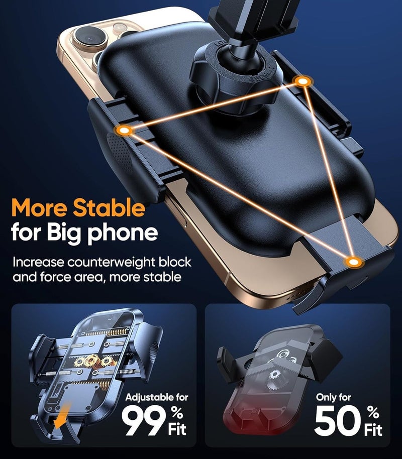 VICSEED Blue Phone Holders for Your Car [Upgraded True Military-Grade Strongest Suction] Cell Phone Mount for Car Dashboard Windshield Vent Truck Boat Stand Adjustable for iPhone Android Smartphones - Image 4