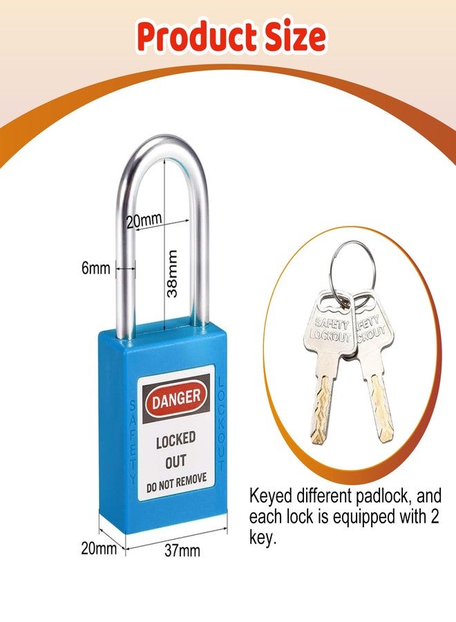 MroMax قفل MroMax Lockout Tagout، قفل أمان بمفتاح متشابه، قفل أمان Loto بسلسلة فولاذية، قفل أسود للإغلاق والعلامات، 3 قطع - Image 3