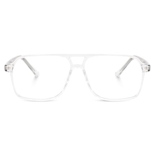 Dervin Unisex Trendy Lightweight Square Transparent Optical Frame (Medium) - Image 2