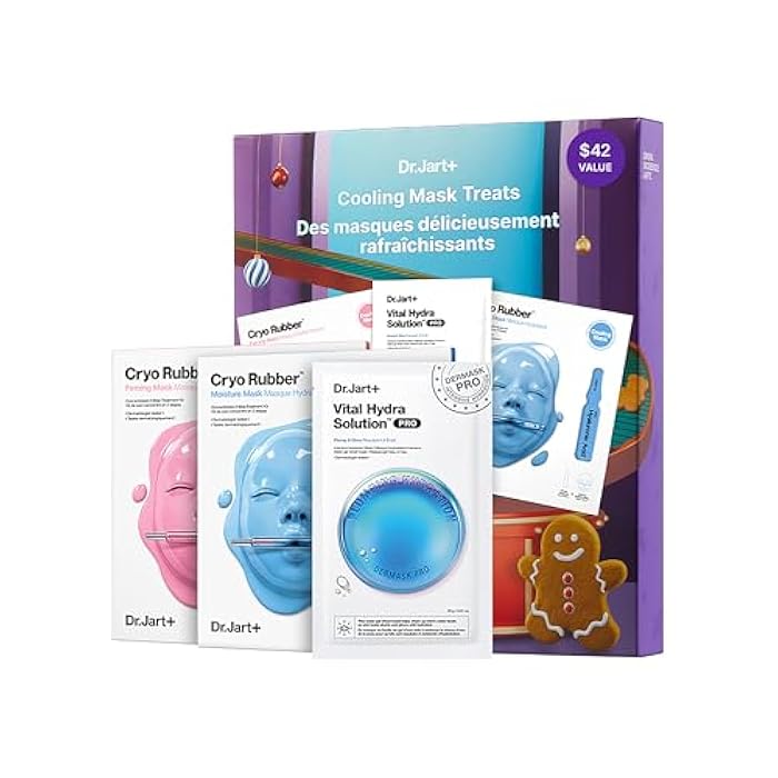 Dr.Jart+ Cooling Mask Treats Korean Skin Care Gift Set with Vital Hydra Solution Pro and Cryo Rubber Moisturizing and Firming Masks | Limited Edition Holiday Set - Image 1
