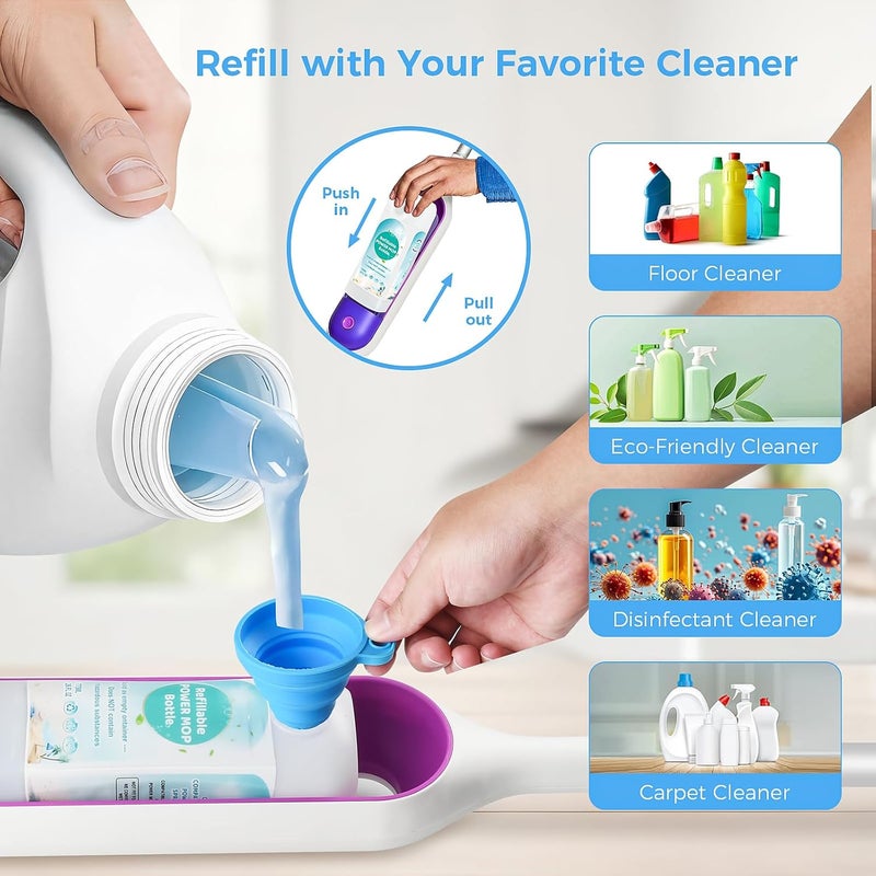 زجاجة قابلة لإعادة التعبئة لممسحة Power Mop من Swiffer PowerMop متعددة الأسطح، 775 مل، زجاجة HDPE قابلة لإعادة التعبئة مانعة للتسرب، سعة 26 أونصة سائلة، حاوية محلول قابلة لإعادة الاستخدام بديلة - Image 5