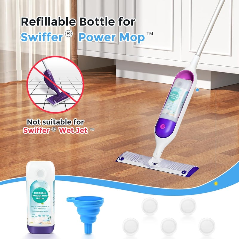 زجاجة قابلة لإعادة التعبئة لممسحة Power Mop من Swiffer PowerMop متعددة الأسطح، 775 مل، زجاجة HDPE قابلة لإعادة التعبئة مانعة للتسرب، سعة 26 أونصة سائلة، حاوية محلول قابلة لإعادة الاستخدام بديلة - Image 2