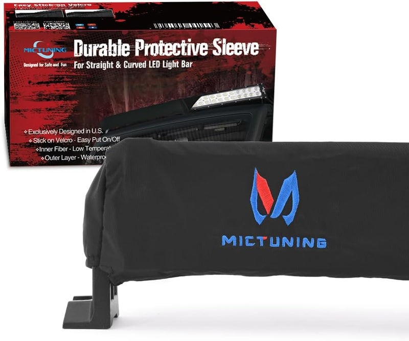 MICTUNING 52 inches Universal Straight and Curved LED Light Bar Cover - Water-Resistant, Windproof, Dustproof, Snowproof Scratch-Proof Protective Sleeve - Image 1
