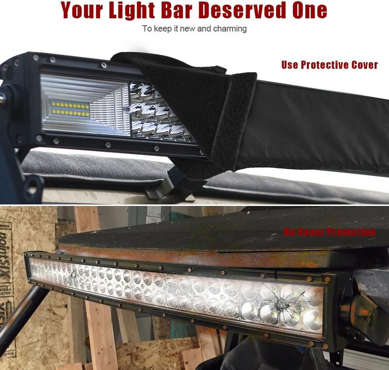 MICTUNING 52 inches Universal Straight and Curved LED Light Bar Cover - Water-Resistant, Windproof, Dustproof, Snowproof Scratch-Proof Protective Sleeve - Image 5