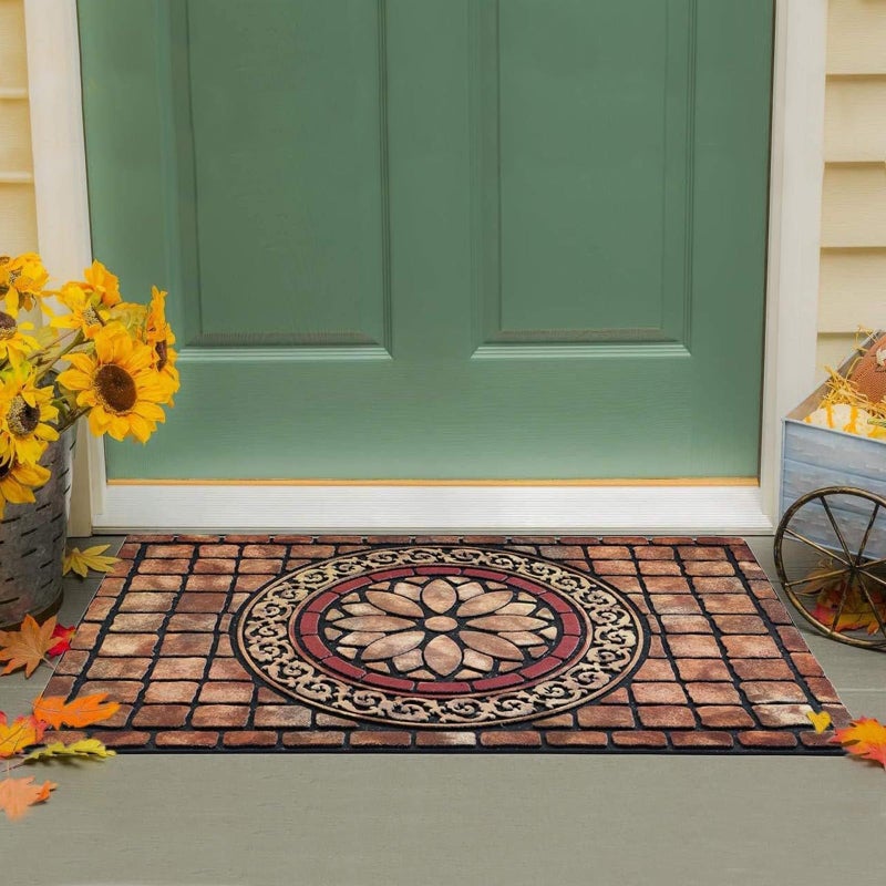 CHICHIC Rectangle Entrance Door Mat Large 18 x 30 Inch High Traffic Area Entry Way Doormat Front Door Rugs Outdoors Heavy Duty Welcome Mat, Non Slip Rubber Back Low Profile for Garage - Image 2