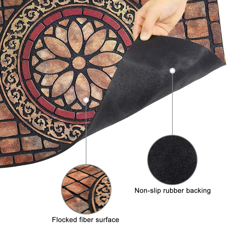 CHICHIC Rectangle Entrance Door Mat Large 18 x 30 Inch High Traffic Area Entry Way Doormat Front Door Rugs Outdoors Heavy Duty Welcome Mat, Non Slip Rubber Back Low Profile for Garage - Image 4