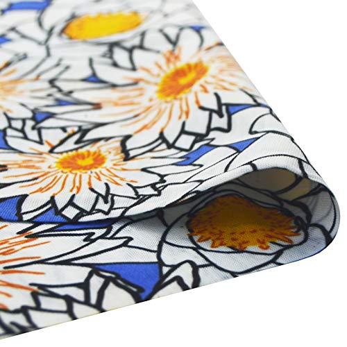 Obacle Bandana Face Mask Half Face Mask Dust Wind Sun Protection Durable Thin Neck Gaiter Seamless Tube Face Cover Mask for Men Women Motorcycle Fishing Bike Riding (Flower White Yellow Blue) - Image 5