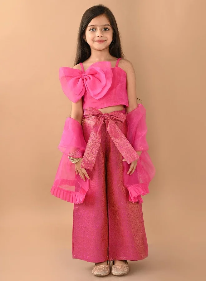ليل بيكس Embossed Top with Flared Palazzo Set