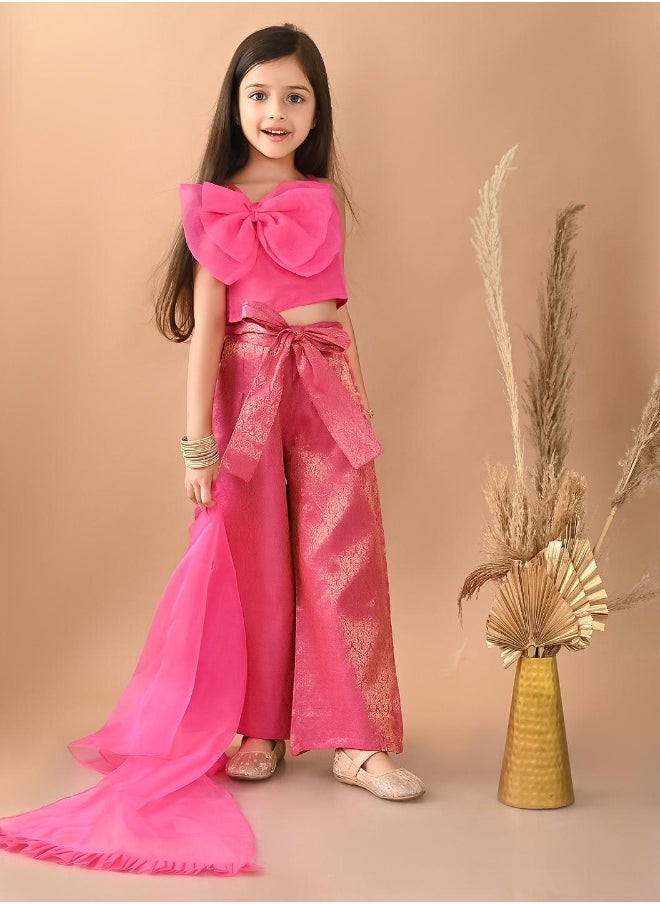 LILPICKS طقم بلوزة منقوشة مع تنورة واسعة  - Image 1