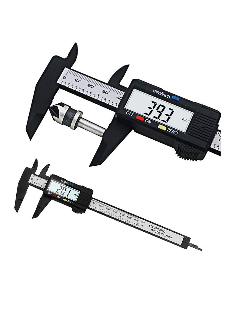 150mm 6 inch LCD Digital Electronic Carbon Fiber Vernier Caliper - Image 4
