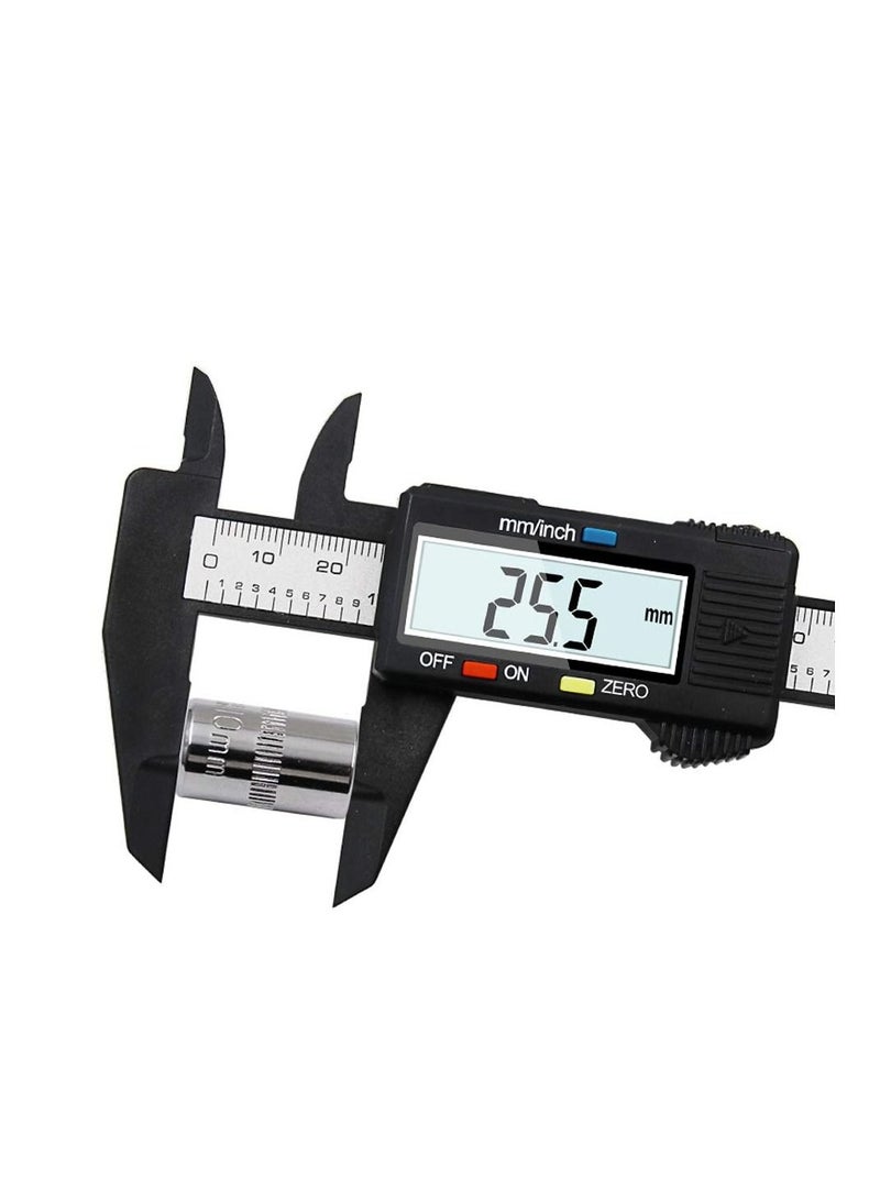 150mm 6 inch LCD Digital Electronic Carbon Fiber Vernier Caliper - Image 3