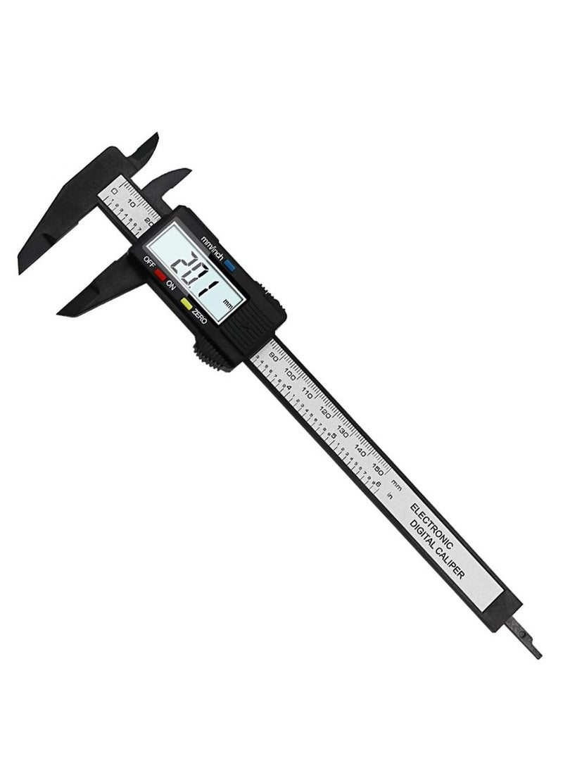 150mm 6 inch LCD Digital Electronic Carbon Fiber Vernier Caliper - Image 1