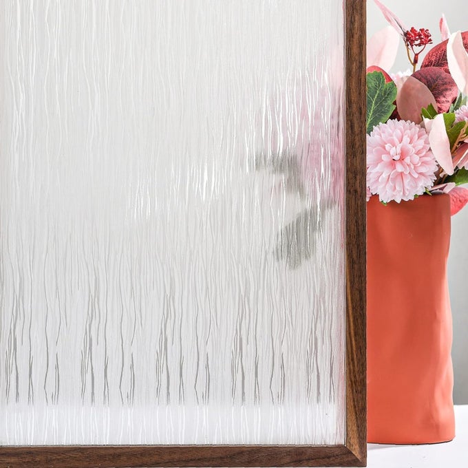 CLEAR WATER PRIVACY FILM NONADHESIVE CLING DECORATIVE STICKER COVERING TRANSLUCENT GLASS FILM FOR WINDOW DOOR ANTIUV 173X118 INCHES