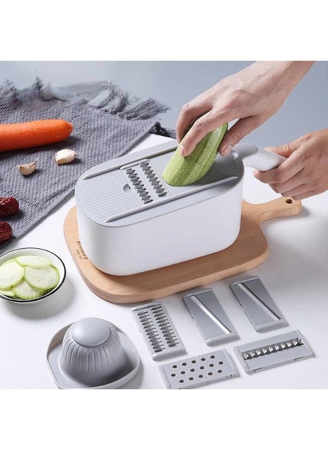 ecoco - Multi-Purpose Vegetable Grater and Slicer – Manual Kitchen Cutter with Interchangeable Blades for Slicing, Shredding, and Julienne – Compact Food Prep Tool - Image 1