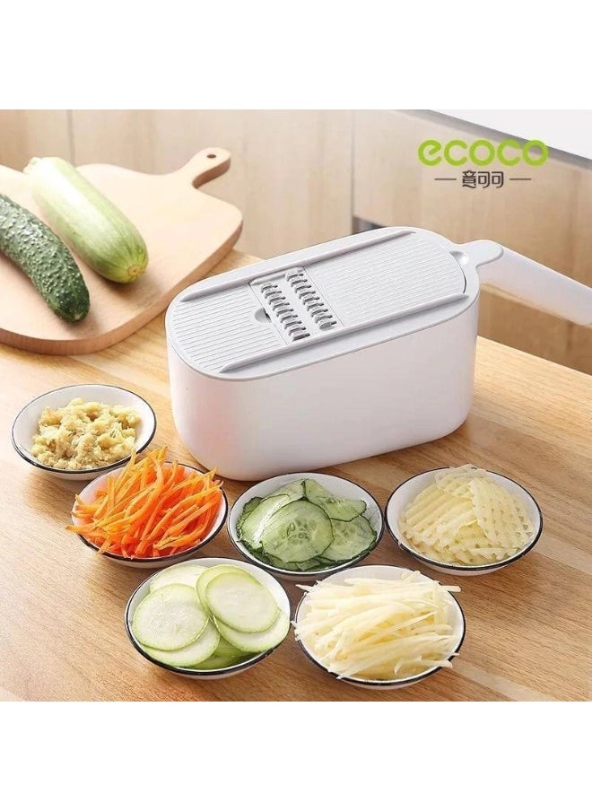 ecoco - Multi-Purpose Vegetable Grater and Slicer – Manual Kitchen Cutter with Interchangeable Blades for Slicing, Shredding, and Julienne – Compact Food Prep Tool - Image 1