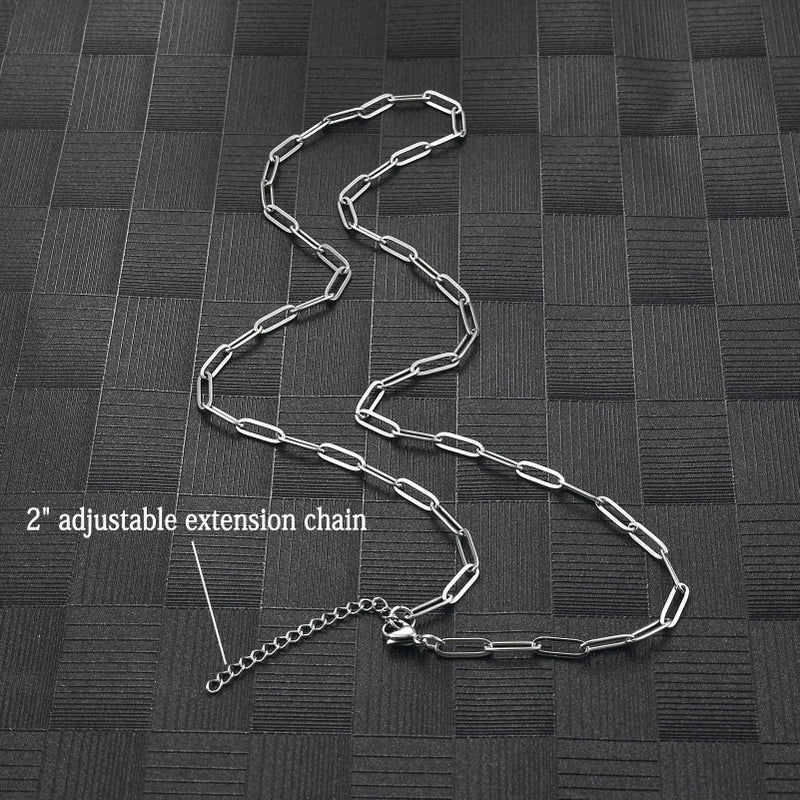 Sunling Stainless Steel Dainty Paperclip Link Chain Necklace for Women with Extension - Silver and Gold Color - Image 5