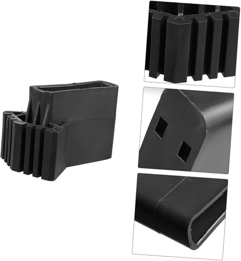 6PCS Non Slip Ladder Pads Stair Treads Carpet Replacement Feet Covers Black - Image 3