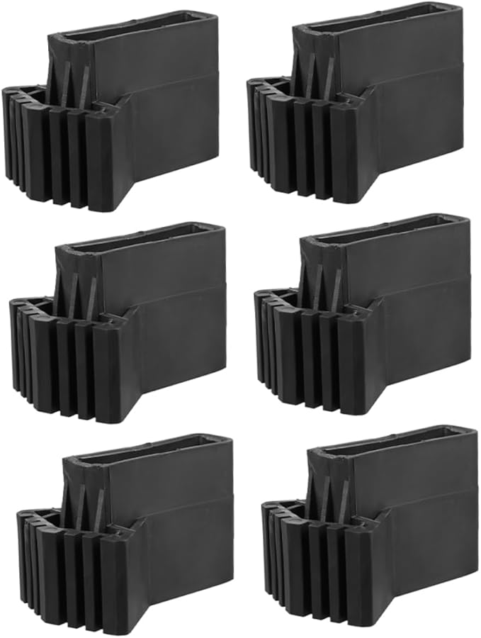 6PCS Non Slip Ladder Pads Stair Treads Carpet Replacement Feet Covers Black - Image 2