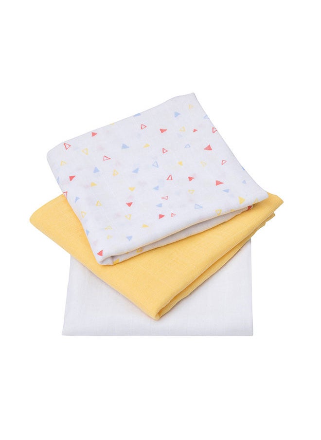 Clevamama 3 Piece Muslin Cloth Set  Super Soft Bamboo And Cotton Yellow  - Image 1