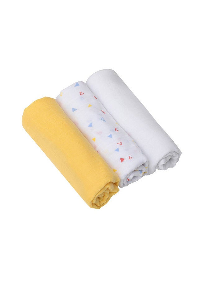 Clevamama 3 Piece Muslin Cloth Set  Super Soft Bamboo And Cotton Yellow  - Image 4