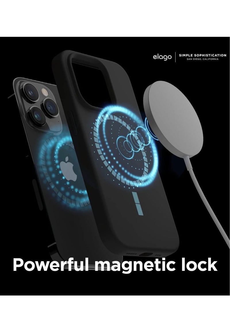 MUNTAQI Silicone for iPhone 14 Pro MAX case cover Shockproof compatible with MagSafe - Black - Image 3