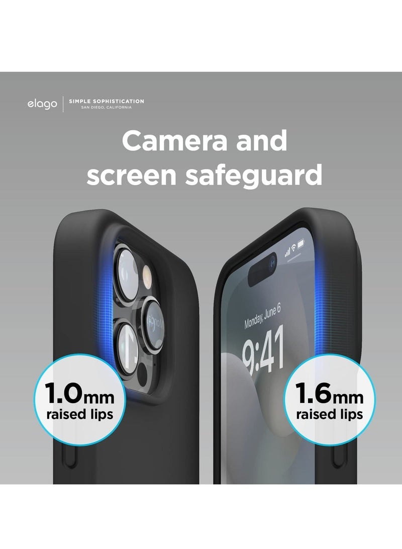 MUNTAQI Silicone for iPhone 14 Pro MAX case cover Shockproof compatible with MagSafe - Black - Image 4