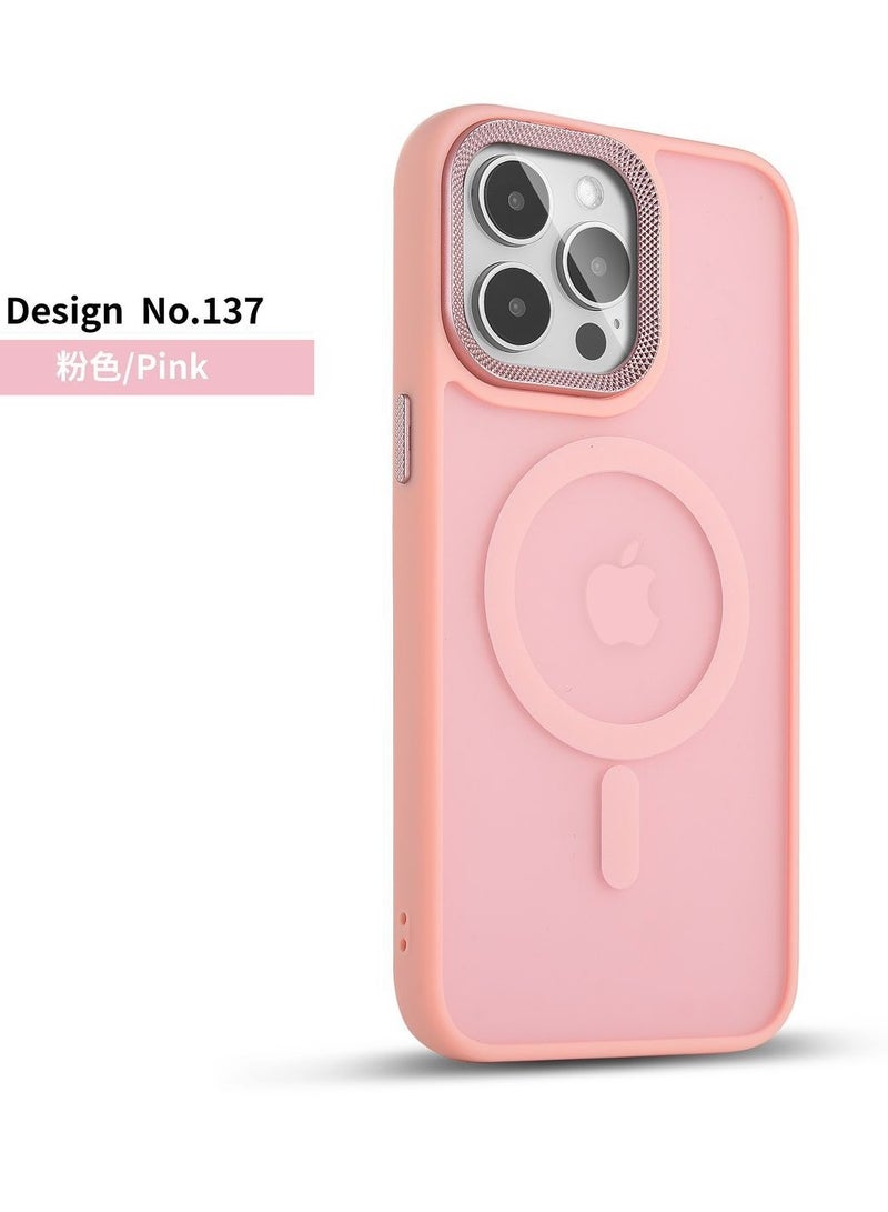 IP15 PRO JSJM Back CASE with Magsafe Charging FOR IPHONE 15 PRO ( Design 137 ) [Pink Color]