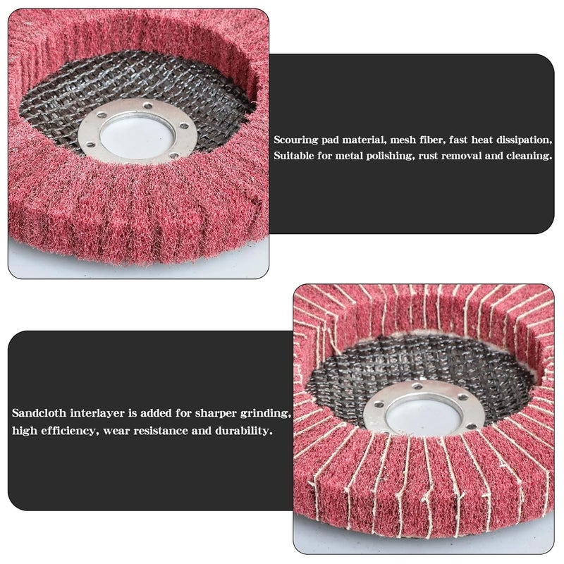 FPPO 5Pcs 4.5" x 7/8" Nylon Fiber Flap Disc Polishing Grinding Wheel,Scouring pad Buffing Wheel for Angle Grinder, Polishing Tools (Grit 320) - Image 4
