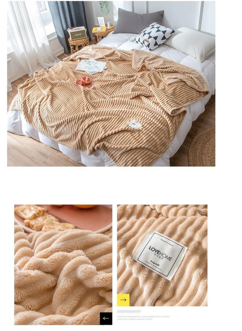 Single layer Velvet Blanket Warm Thermal Blanket Cover Flannel Summer Winter Bedspread Blanket Double Bed Blanket