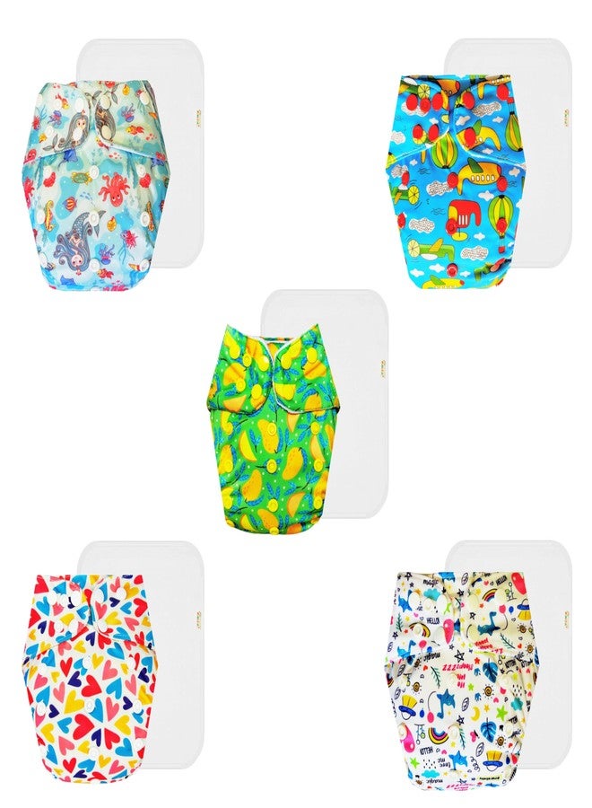 حفاضات دمبلدو القماشية الممتازة مع حشوة قطنية (عبوة من 5) | شعور بالجفاف والراحة | مانعة للتسرب | سريعة الجفاف | مناسبة للارتداء طوال اليوم | من 3 أشهر إلى 3 سنوات | للجنسين - Image 1
