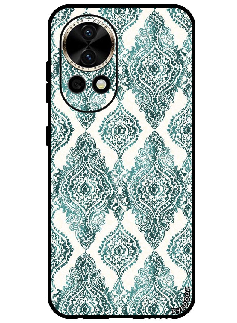 Theodor Protective Case Anti Scratch Shock Proof Bumper Cover For Huawei Nova 12 Ultra Green Pattern - Image 1