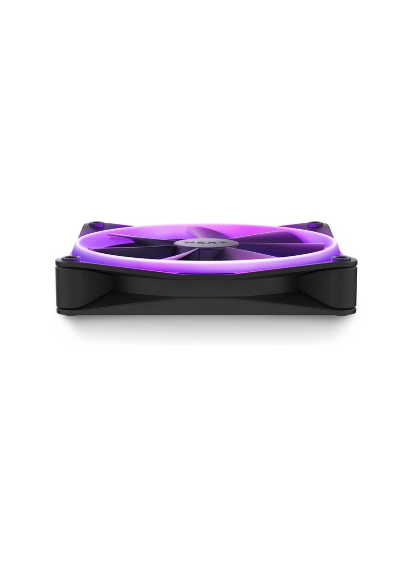NZXT F140 RGB Fans - RF-R14DF-B1 - Advanced RGB Lighting Customization - Whisper Quiet Cooling - Twin (RGB Fan & Controller Included) - 140mm Fan - Black