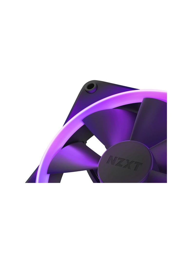 NZXT F140 RGB Fans - RF-R14DF-B1 - Advanced RGB Lighting Customization - Whisper Quiet Cooling - Twin (RGB Fan & Controller Included) - 140mm Fan - Black