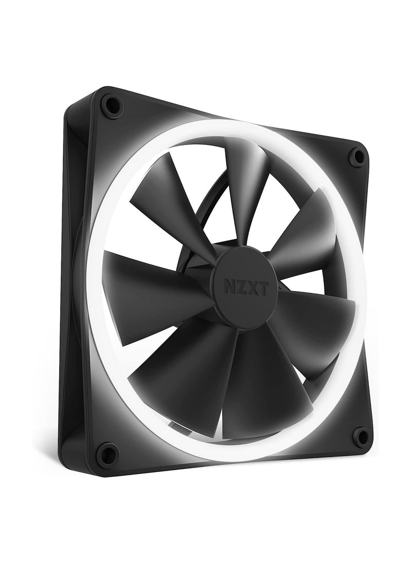 NZXT F140 RGB Fans - RF-R14DF-B1 - Advanced RGB Lighting Customization - Whisper Quiet Cooling - Twin (RGB Fan & Controller Included) - 140mm Fan - Black