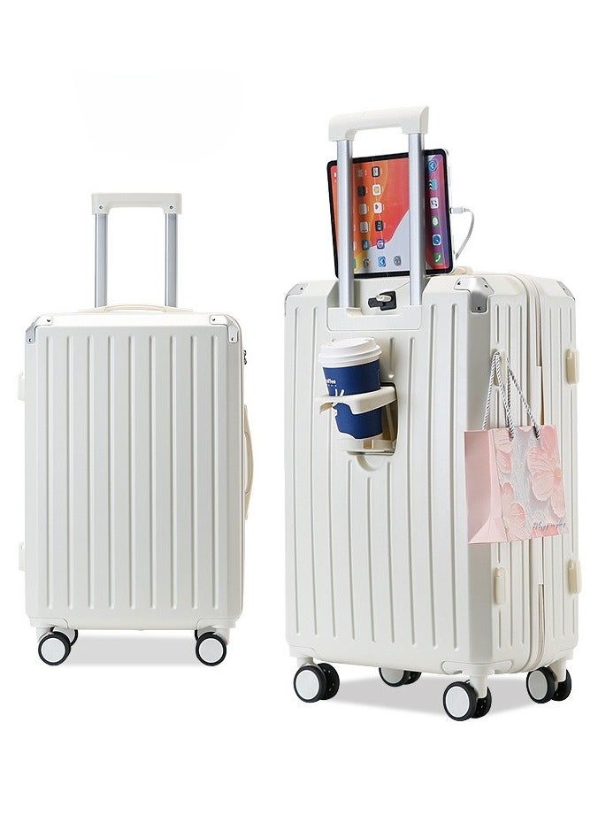 XiuWoo Luggage Set 3 Piece Suitcase Set,20 24 28 inch luggage with spinner wheels hard shell luggage sets with TSA Lock Lightweight Luggage Set for Women man PC hard shell suitcases sturdy durable,White - Image 2