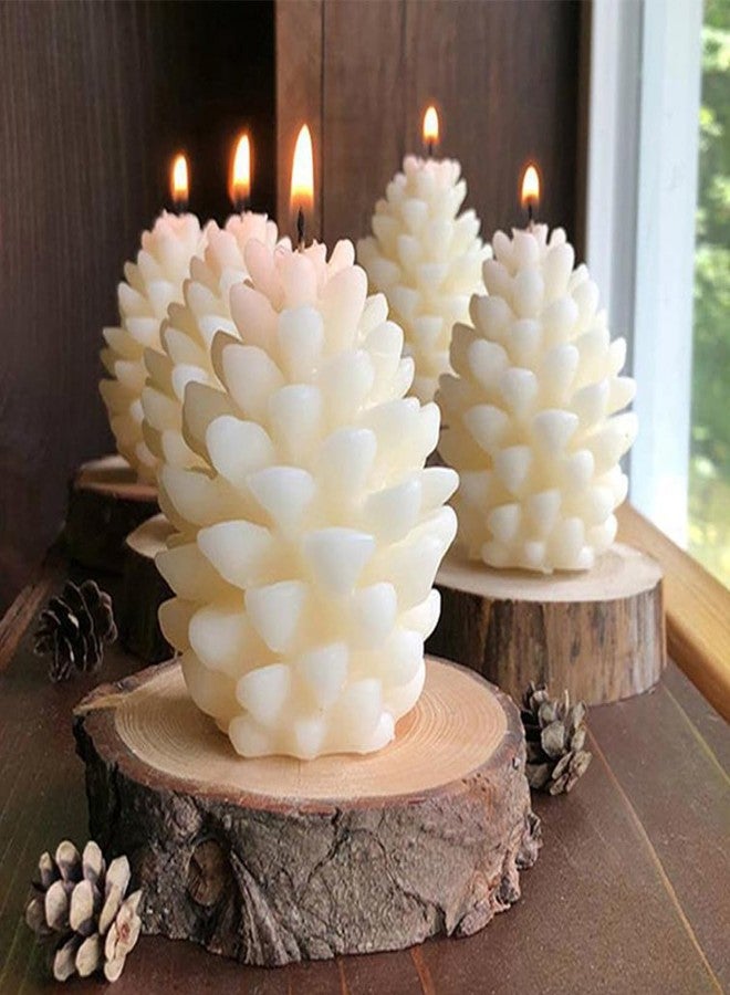 BASEMMAHER Christmas Pine Cone Candle Mold Soap Mold 3D Pinecone Silicone Candle Chocolate Concrete Clay Mold Xmas Theme Resin Concrete Mould for Xmas DIY Craft Autumn Table Home Decor Supplies - Image 5
