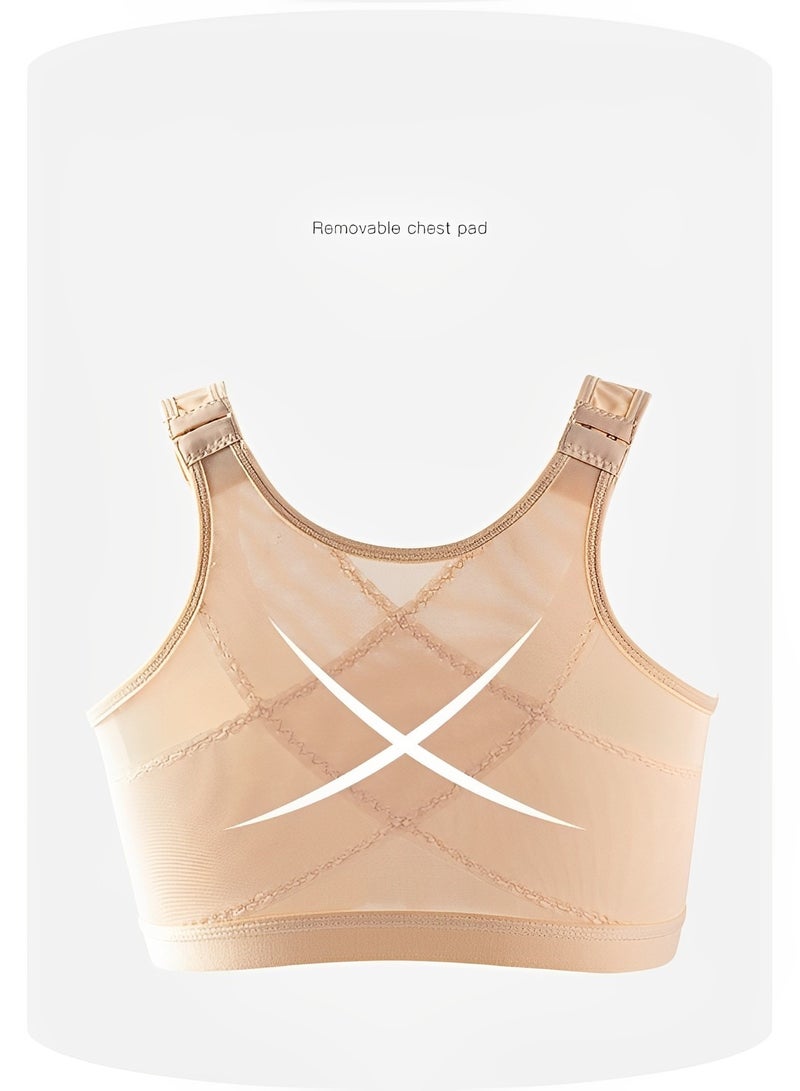 ريوكل حمالة صدر نسائية ذات إغلاق أمامي حمالة صدر رياضية بدون أسلاك حمالة صدر لتصحيح وضعية الجسم حمالة صدر بحزام مريح حمالة صدر ذات تغطية كاملة حمالة صدر ناعمة قابلة للتنفس - Image 4